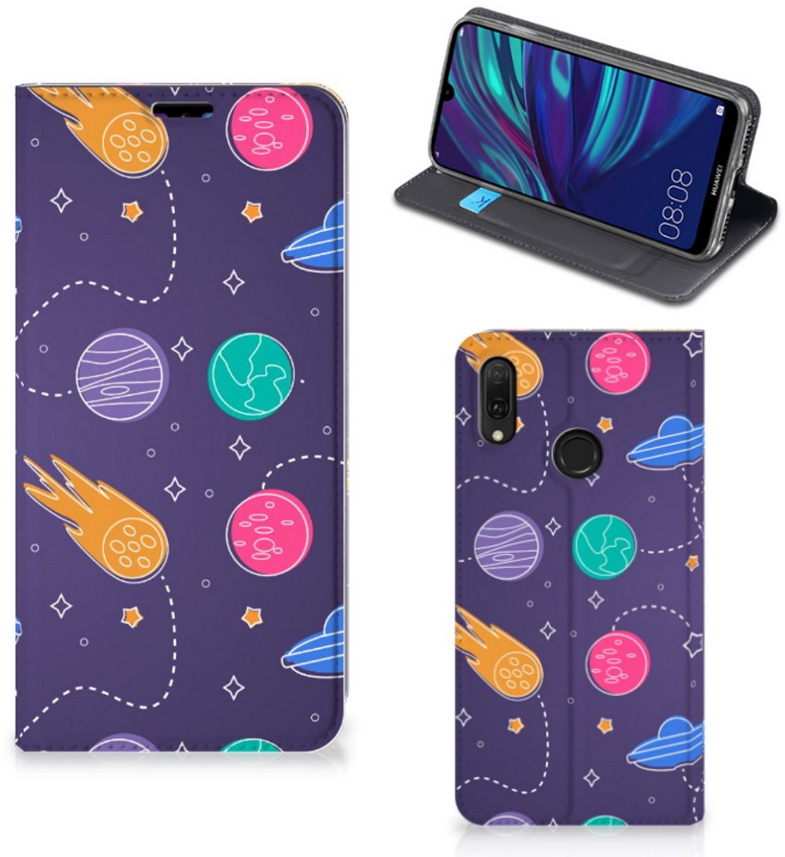 Huawei Y7 hoesje Y7 Pro (2019) Hippe Standcase Space