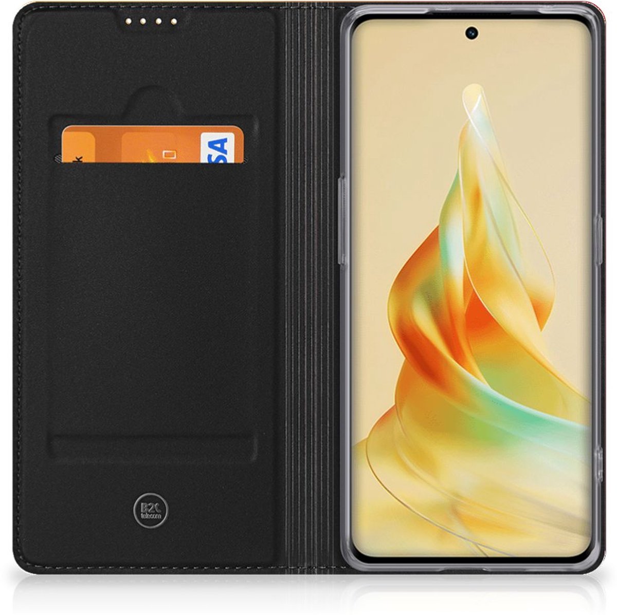 Stand Case voor OPPO Reno8 T 5G Polygon Red