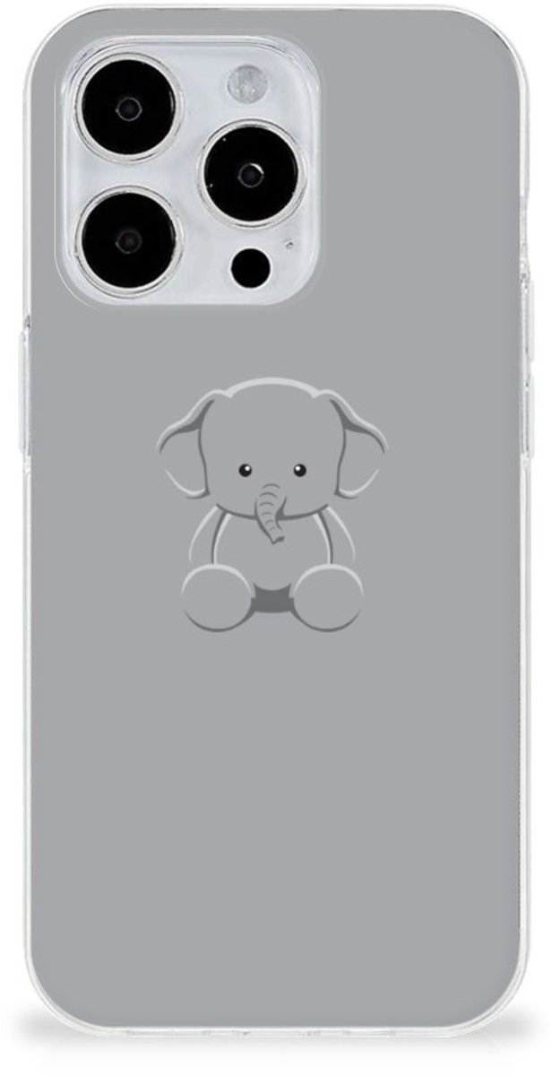 iPhone 15 Pro Max Telefoonhoesje met Naam Grijs Baby Olifant