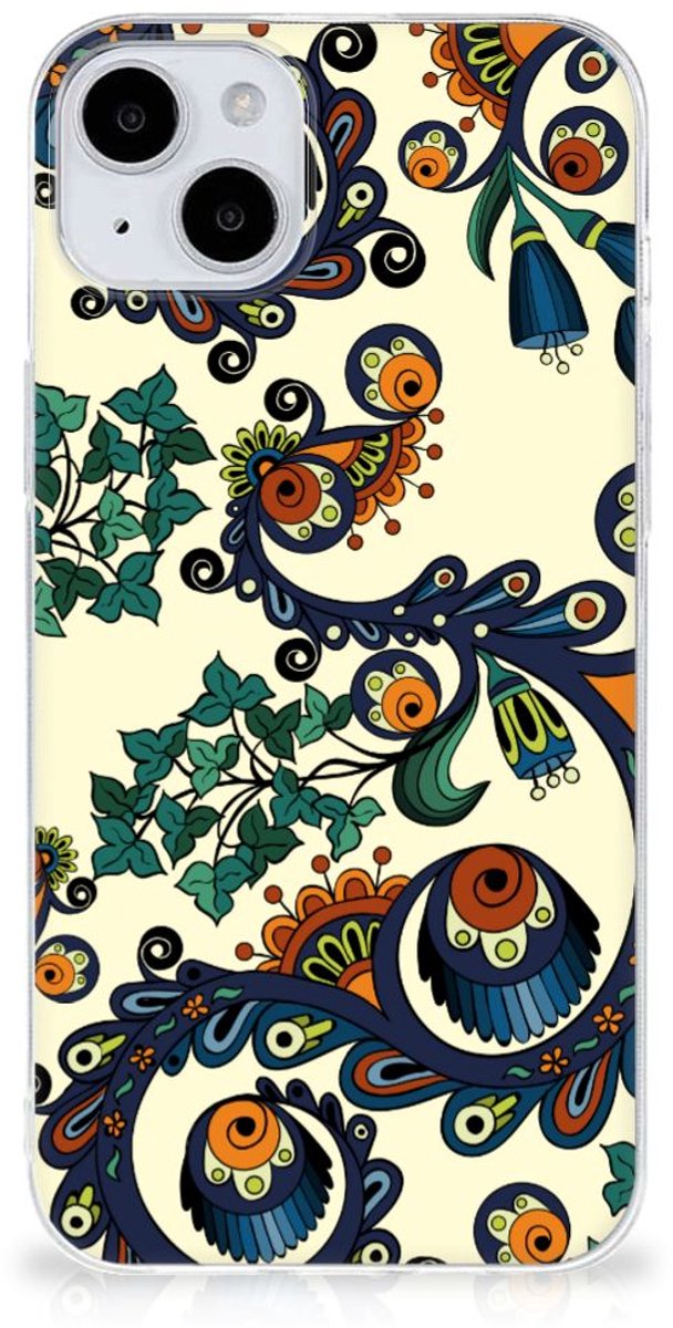 Siliconen Hoesje iPhone 15 Barok Flower
