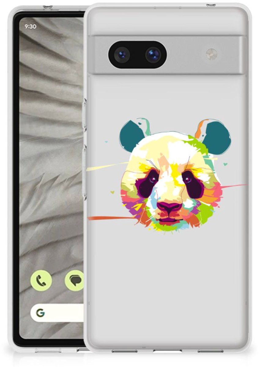 Google Pixel 7A Telefoonhoesje met Naam Panda Color