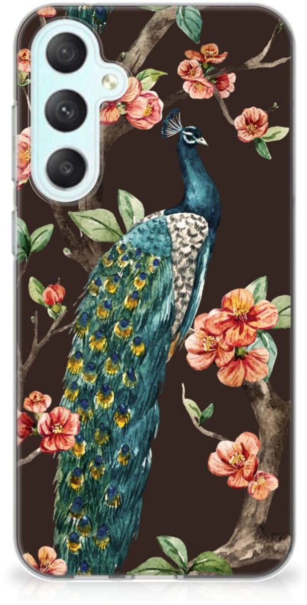 Samsung Galaxy S23 FE TPU Hoesje Pauw met Bloemen