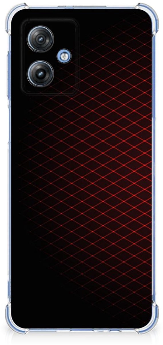 Motorola Moto G54 Doorzichtige Silicone Hoesje Geruit Rood