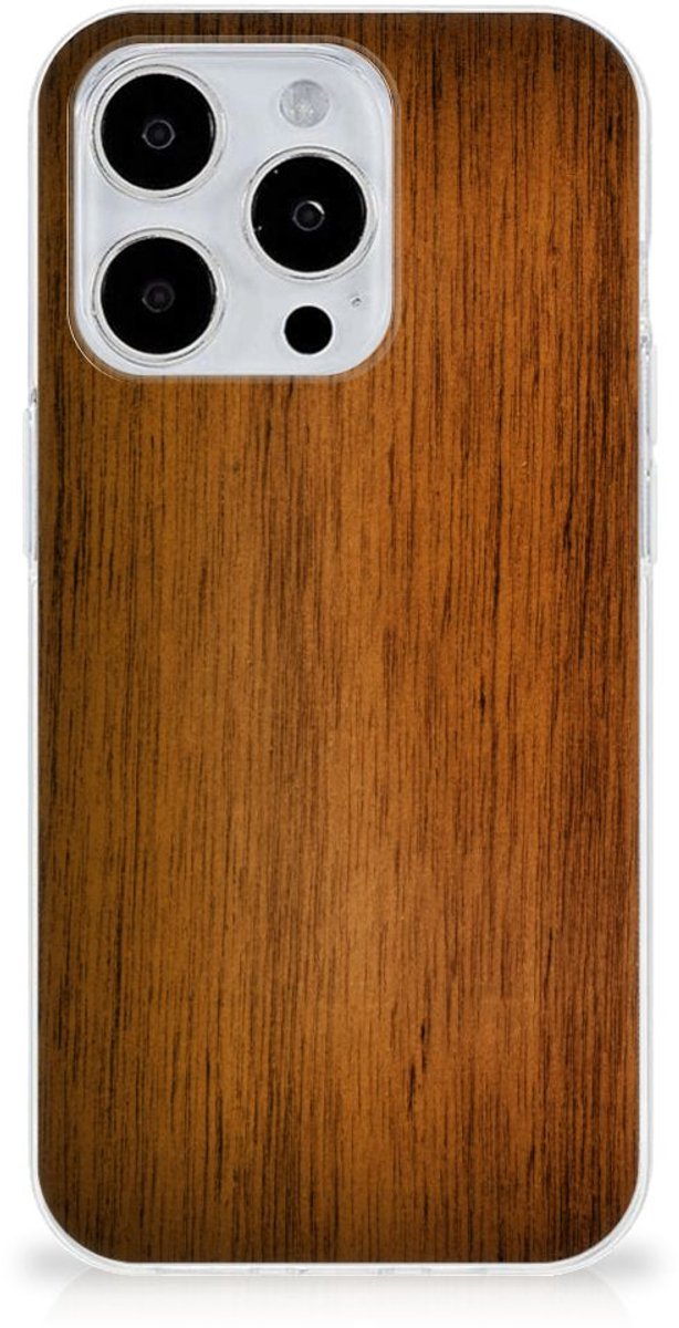 iPhone 15 Pro Max Bumper Hoesje Donker Hout