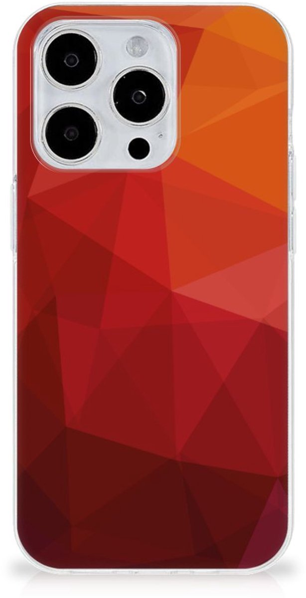 TPU Hoesje voor iPhone 15 Pro Max Polygon Red