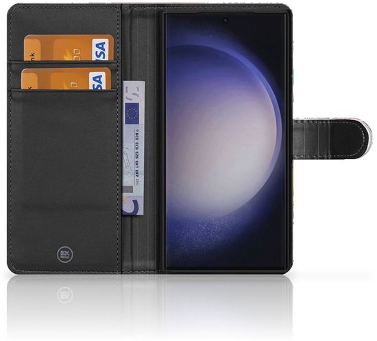 PU Premium Housse pour Samsung Galaxy S24 Ultra Portefeuille Plaques D'Immatriculation