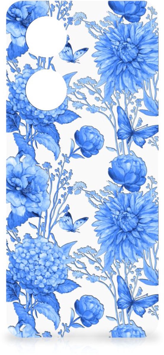 Case voor OPPO Reno8 T 5G Flowers Blue