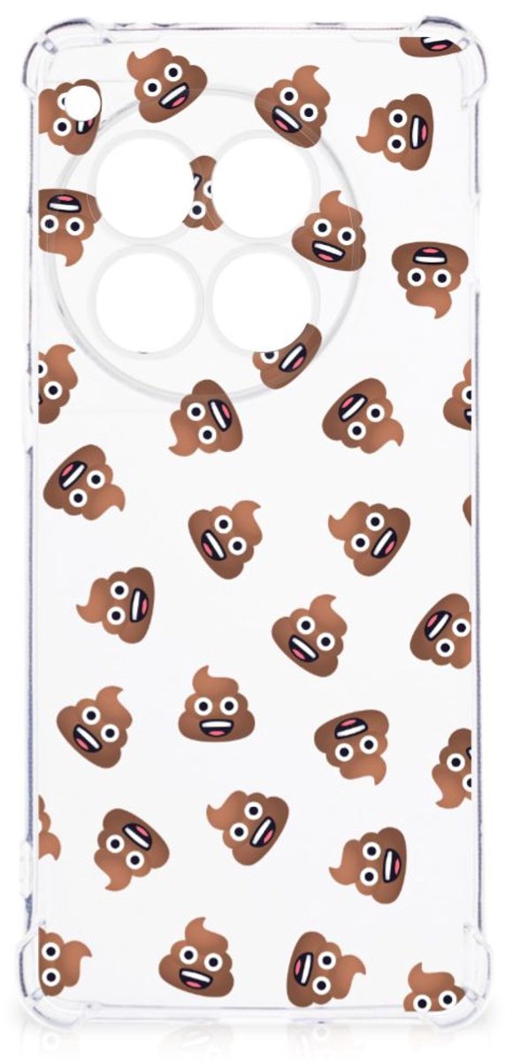 Doorzichtige Silicone Hoesje voor OnePlus 12 Poep Emojis