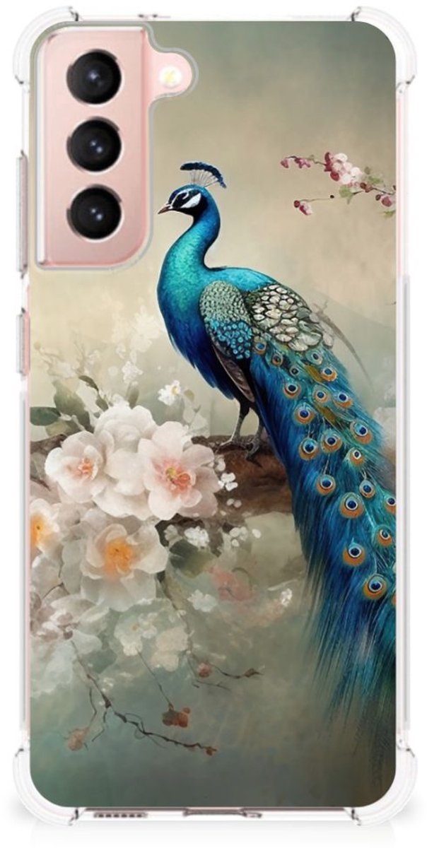 Case Anti-shock voor Samsung Galaxy S21 FE Vintage Pauwen