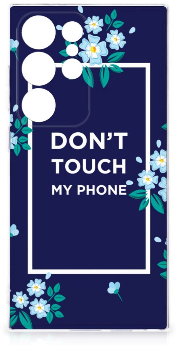 Samsung Galaxy S24 Ultra Silicone-hoesje Flowers Blue DTMP