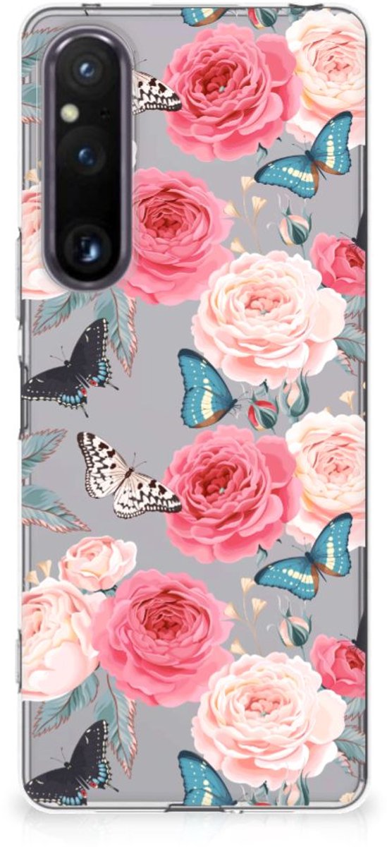 TPU Hoesje voor Sony Xperia 1 V TPU Case Butterfly Roses