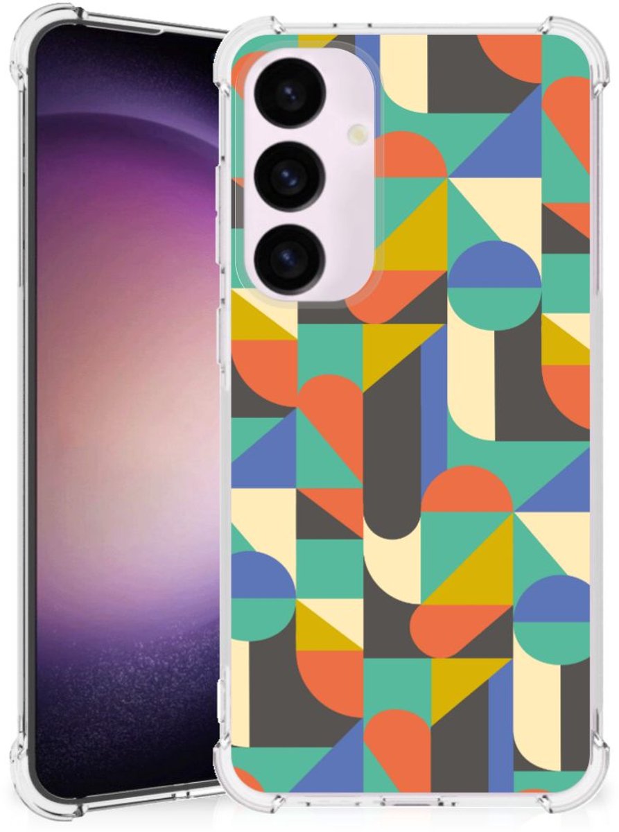 Samsung Galaxy S24 Plus Doorzichtige Silicone Hoesje Funky Retro