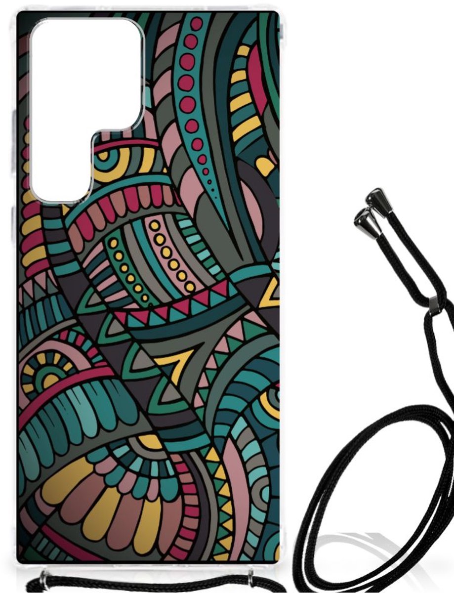 Samsung Galaxy S23 Ultra Doorzichtige Silicone Hoesje Aztec