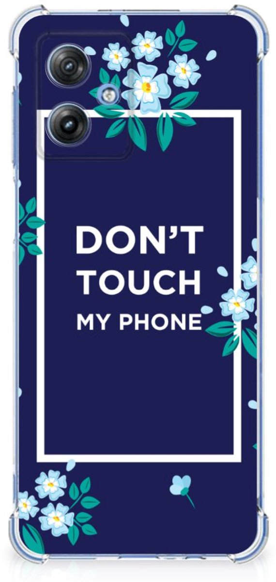 Motorola Moto G54 Anti Shock Case Flowers Blue DTMP