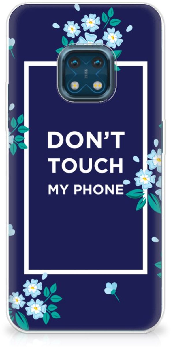 Nokia XR20 Silicone-hoesje Flowers Blue DTMP