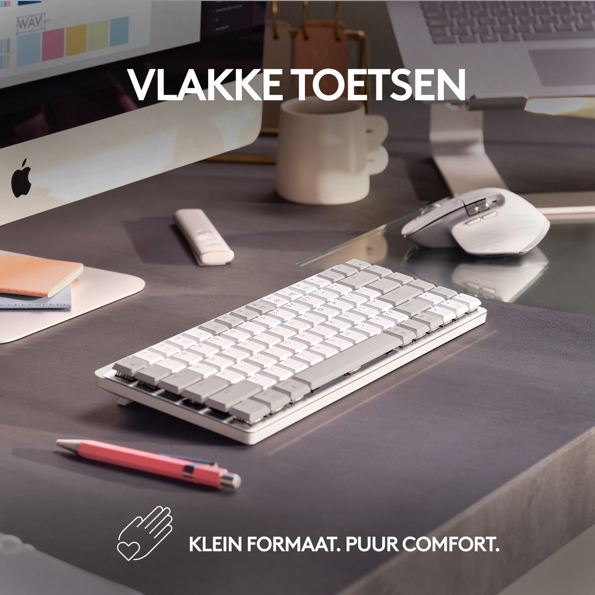 Logitech MX Mechanical Mini voor Mac - Draadloos Toetsenbord - QWERTY US - Wit thumbnail 2