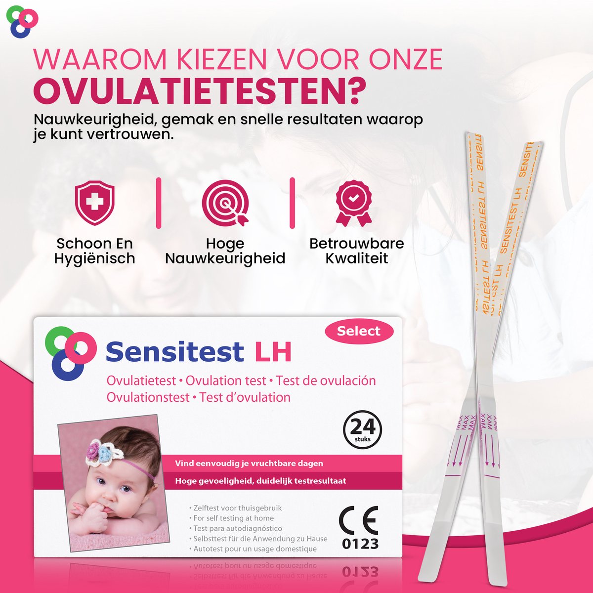Sensitest Ovulatietest Select – XL Pakket 24 stuks – Gevoelige ovulatietesten dipstick – Detecteert LH-piek & vergroot kans om zwanger te worden – Inclusief ovulatiekalender & handleiding – foto 7