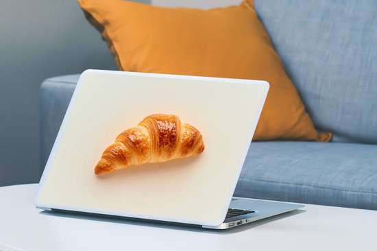 Laptop sticker - 15.6 inch - Croissant - Brood - Beige - 36x27,5cm - Laptopstickers - Laptop skin - Cover