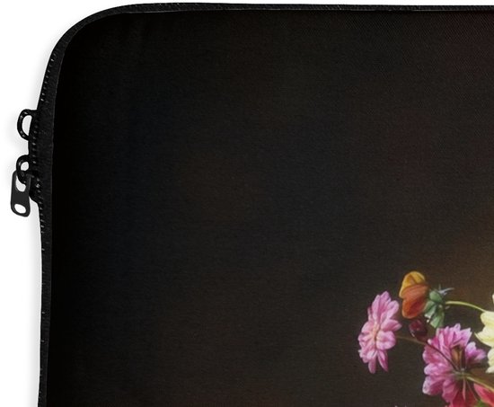 Housse pour ordinateur portable 15,6 pouces - Couleurs - Bouquet - Vase - Bois - Dimensions intérieures 37x26 cm - Dos noir