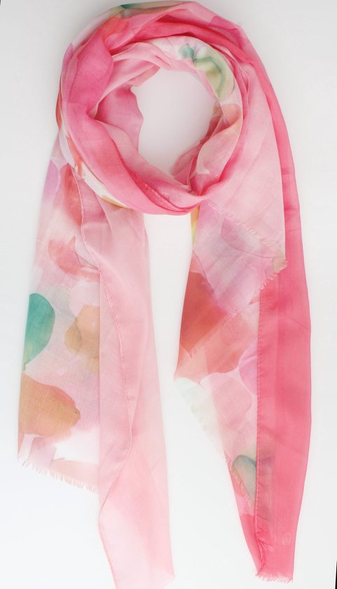 Jules scarf- Accessories Junkie Amsterdam- Dames sjaal- Katoen- Fantasie print- Cosy chic- Rood groen