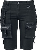 Gothicana Zwarte denim shorts met gespen - Dames - 29