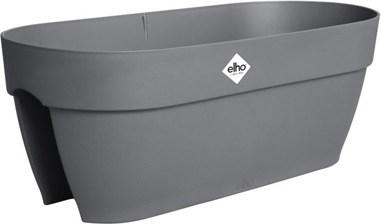 Elho Vibia Campana Flower Bridge 60 - Balkonbak met Ophanging - 100% Gerecycled Plastic - L 59 x B 26 x H 22 cm - Antraciet