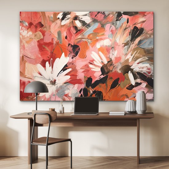 Tableau aluminium 180x120 cm - Décoration murale métal - Fleurs - Art - Abstrait - Peinture - Décoration murale métal salon - Décoration industrielle - Photo sur dibond - Accessoires industriels chambre