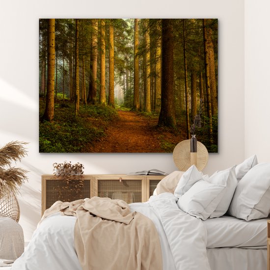 Tableau aluminium 160x120 cm - Décoration murale métal - Forêt - Nature - Arbres - Paysage - Feuilles - Décoration murale métal salon - Décoration industrielle - Photo sur dibond - Accessoires industriels chambre