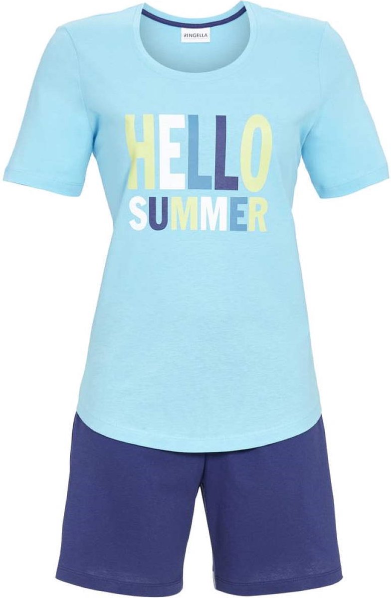 Ringella Turquoise shortama zomer katoen - Blauw - Maat - 36