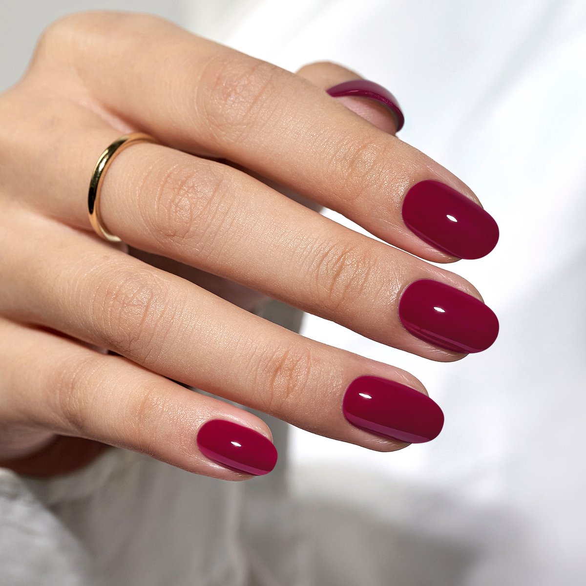 BIMA Nails - Soft Gel Press-On nagels - Short Oval - Plaknagels met lijm - Zelfklevende nepnagels - Wild Berry - Effen - 30 stuks (15 maten)