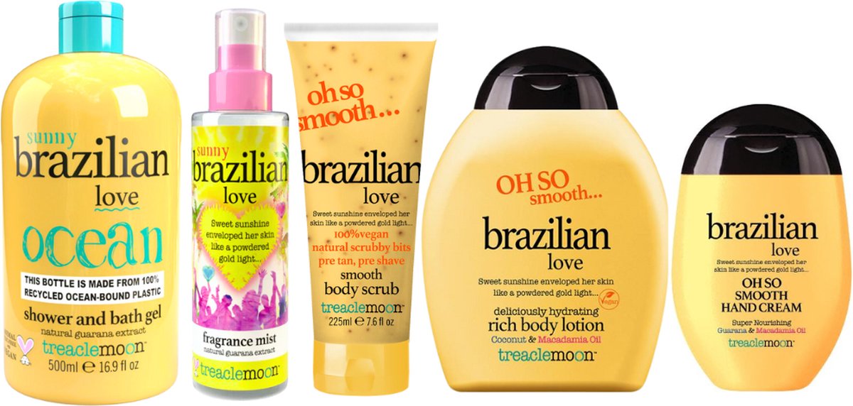 Treaclemoon Cadeauset Brazilian Love Compleet - Treaclemoon Brazilian Love Body Mist 150 ml - Treaclemoon Body Scrub Brazilian Love - Treaclemoon Brazilian Love Bodylotion 250 ml