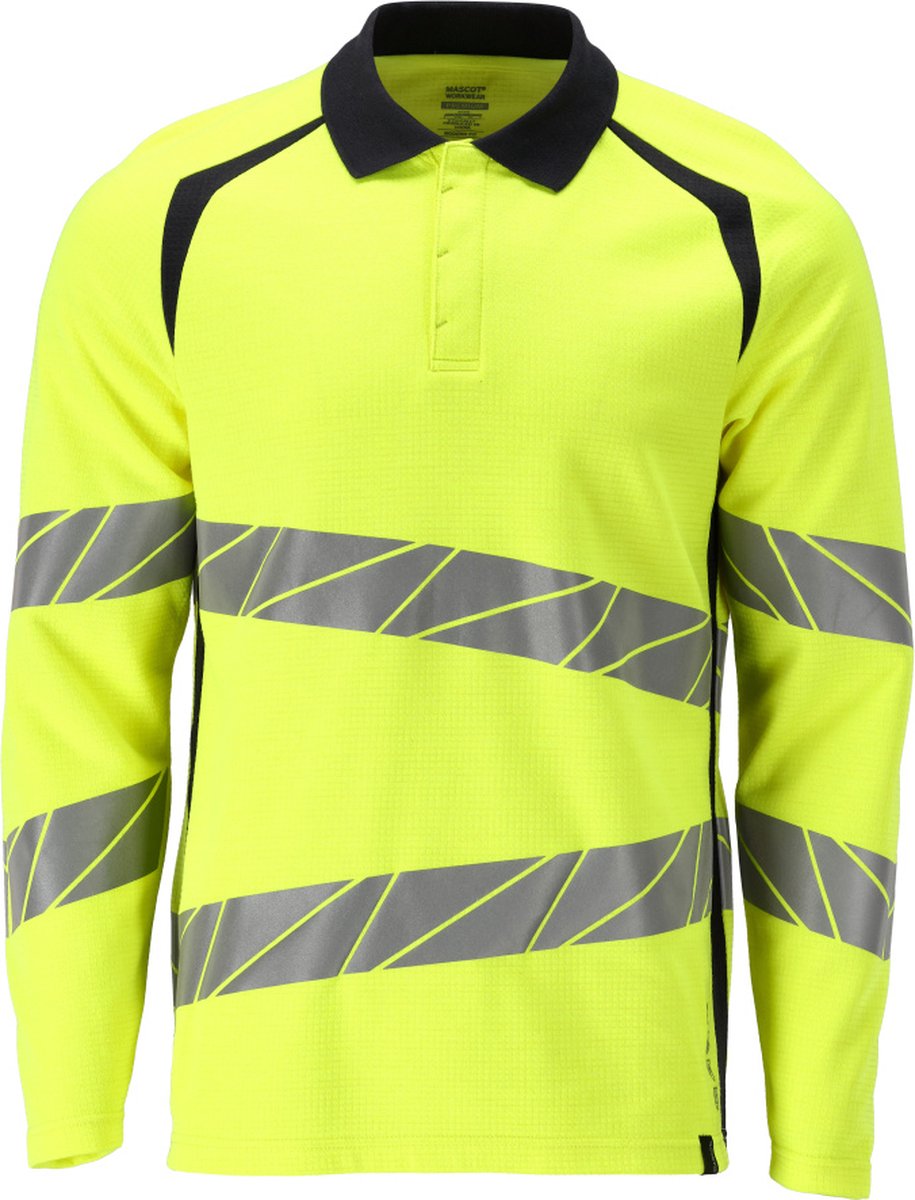 Mascot Accelerate Multisafe Poloshirt, met lange mouwen 21383-327 - hi-vis geel/donkermarine - M