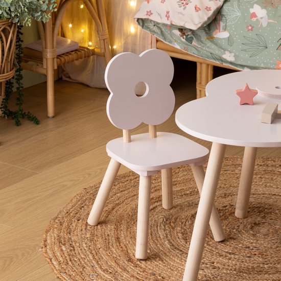 Atmosphera Kids Kinderstoel Bloem - 23x23x48cm - Roze