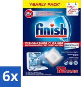 Finish - Vaatwasmachinereiniger - Anti-Vet & Anti-Vuil - 12 Tabletten - Voordeelverpakking - 6 stuks