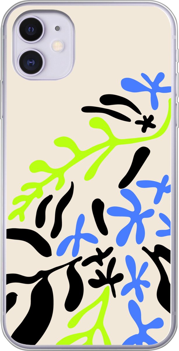 Telefoonhoesje Geschikt voor iPhone 11 hoesje - Blad - Abstract - Patroon - Siliconen Telefoonhoesje Telefoonhoesje