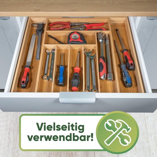 Bestekbak #38  38 Cm  Van Bamboe - Lade-opbergsysteem Voor De Keuken Bestekbak Voor Laden Van Bamboe Uittrekbaar Keukenorganizer Keukenorganizer