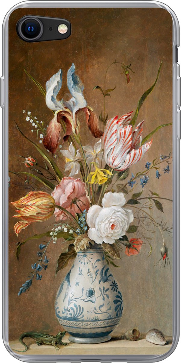Telefoonhoesje Geschikt voor iPhone 7 hoesje - Bloemstilleven - Balthasar van der Ast - Oude meesters - Siliconen Telefoonhoesje Telefoonhoesje