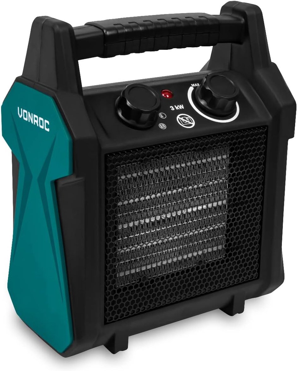 Elektrische Ventilatorkachel 2000W/3000W | Keramische Verwarming met Thermostaat en Koelventilator | Geschikt voor Ruimtes tot 30 m2