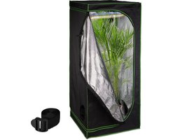 kweektent - 180 x 80 x 80 cm - reflectiefolie binnenin - verduisterend - zwart-groen