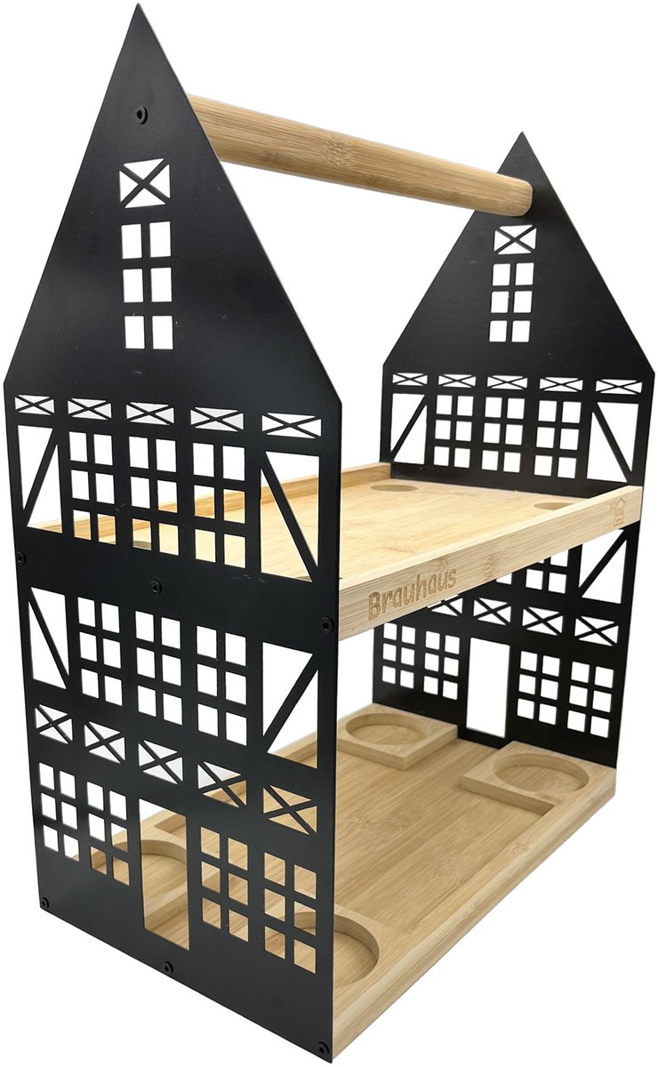 UNUS® Etagère decoratieve met 2 lagen en handvat zwart brauhaus