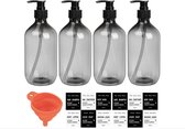 Shampoo Dispenser - Pompfles - Kunststof Lotiondispenser - Handzeep - 4 stuks