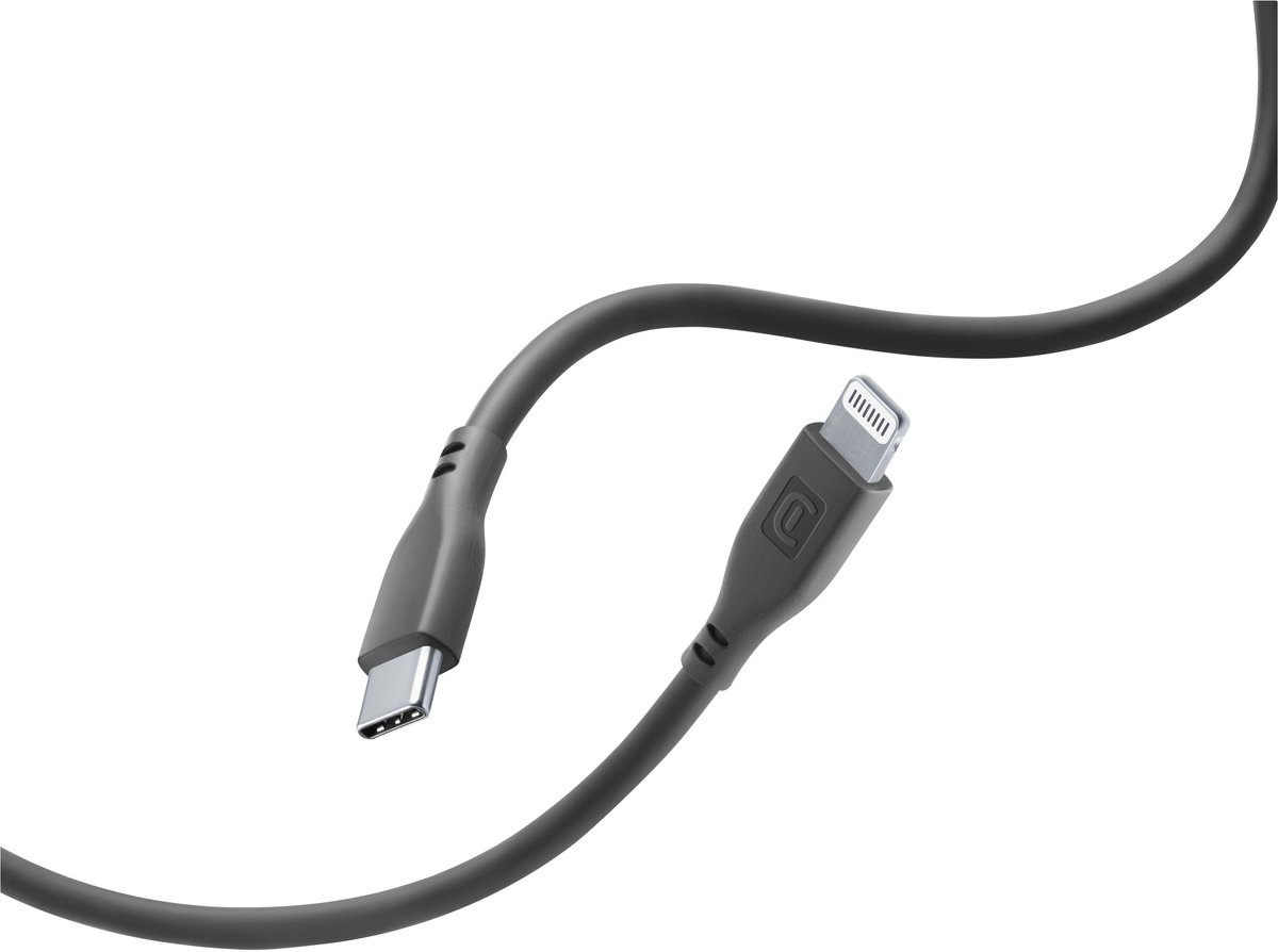 Cellularline Soft Kabel Usb-c Lightning-kabel 12 M Zwart
