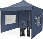 Bol.com LifeGoods Partytent - 3x3 m - Zijwanden - Easy Up - Paviljoen - Opvouwbaar - Waterdicht - Draagtas met Wieltjes - Donker... aanbieding