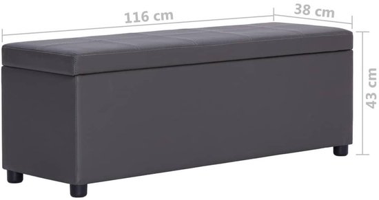 vidaXL - Bankje - met - opbergvak - 116 - cm - polyester - crème