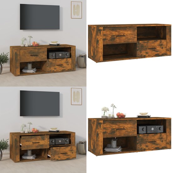 vidaXL Tv-meubel 100x35x40 cm bewerkt hout grijs sonoma