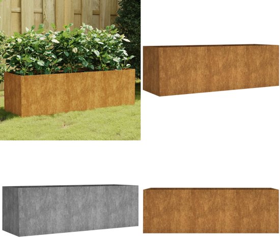 vidaXL Plantenbak 42x38x75 cm cortenstaal, verhoogde plantenbak, planten bak, bloembak, kweekbak, plantenstandaard, bloem bak, bloempot, bloem pot