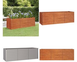 vidaXL - Plantenbak - verhoogd - 240x80x77 - cm - cortenstaal - roestig