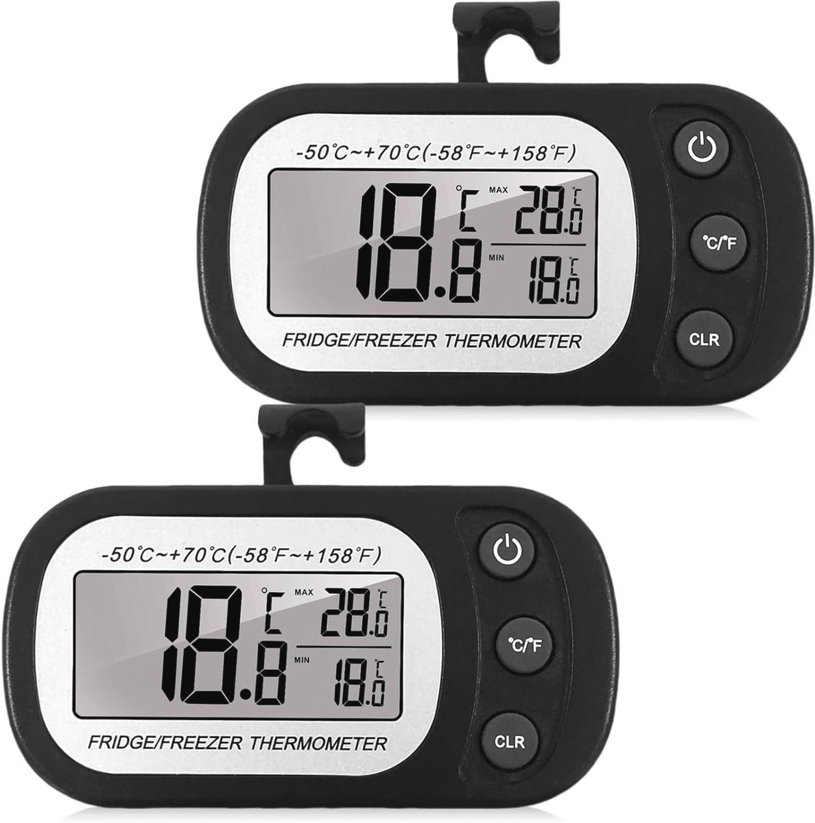 Digitale Koelkastthermometers met LCD-Display - 2 Stuks