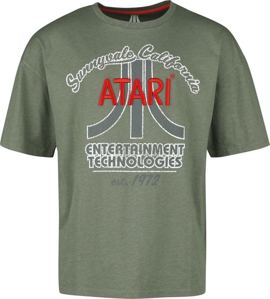Atari Vintage Logo Heren T-shirt - olijf - L