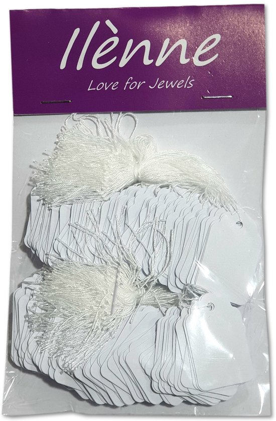 Ilènne Kleine prijskaartjes met koord 22x35 mm 200 stuks